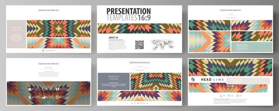 Business templates in HD format for presentation slides. Abstract vector layouts Illustrazione stock