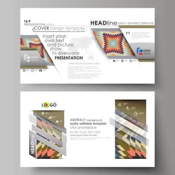Business templates in HD format for presentation slides. Abstract vector layouts 스톡 일러스트