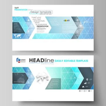 Business templates in HD format for presentation slides. Vector layouts in flat Illustrazione stock