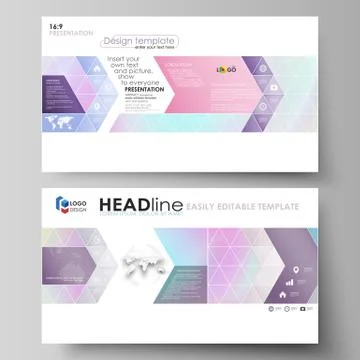 Business templates in HD format for presentation slides. Vector layouts in Stock Illustration