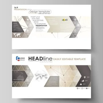Business templates in HD format for presentation slides. Abstract vector layouts Illustrazione stock