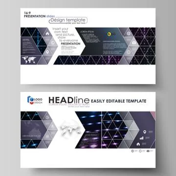Business templates in HD format for presentation slides. Layouts in flat style Stock Illustration