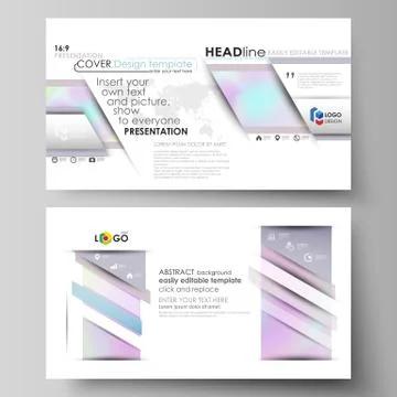 Business templates in HD format for presentation slides. Vector layouts in Illustrazione stock