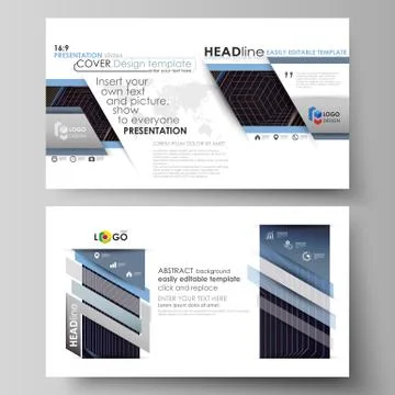 Business templates in HD format for presentation slides. Vector layouts in flat Stock Illustration
