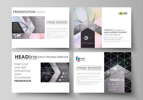 Business templates for presentation slides. Vector layouts. Colorful abstract Stock Illustration