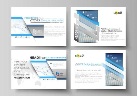 Business templates for presentation slides. Vector layouts. Blue color abstract 스톡 일러스트