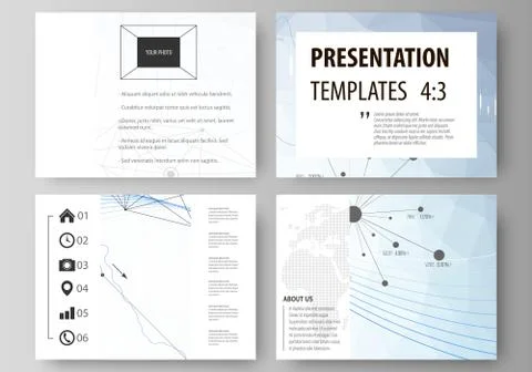 Business templates for presentation slides. Vector layouts. Blue color abstract Illustrazione stock