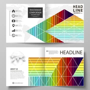 Business templates for square bi fold brochure, flyer, report. Leaflet cover Stock Illustration