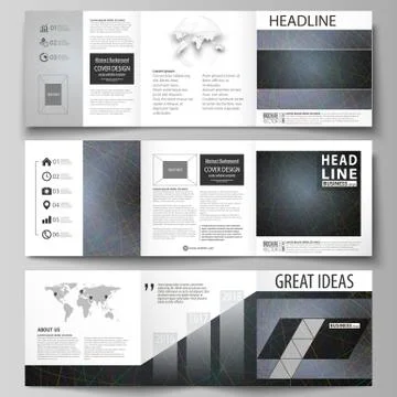 Business templates for tri fold square design brochures. Leaflet cover. Colorful Stockillustratie