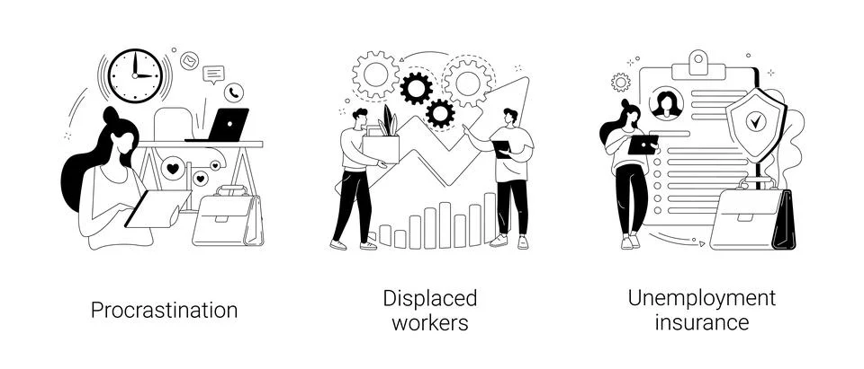 Business termination abstract concept vector illustrations. Stock Illustration