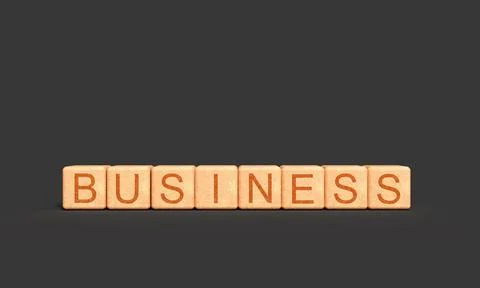 Business text font cube block wooden square strategy business success devel.. Stock Illustration
