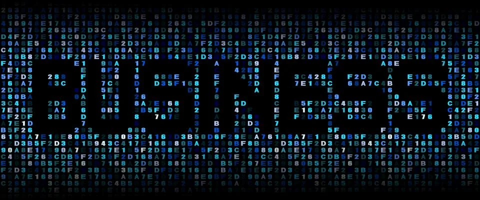 Business text on hex code illustration Stock Illustration