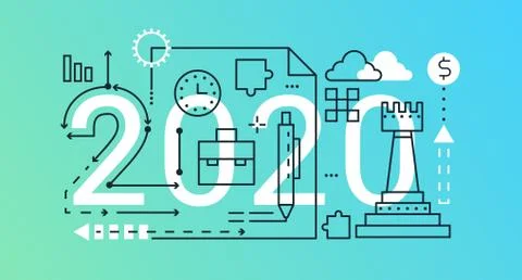 Business thin line concept vector illustration, website interface creative Stock Illustration