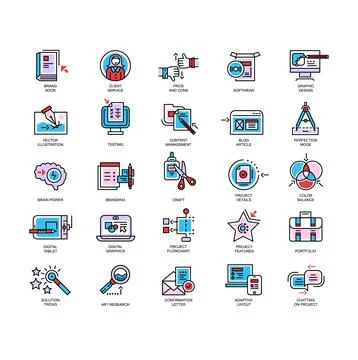 Business thinking icons collection vector Stock Illustration