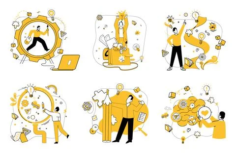 Business thinking. Intelligence and analysis are guiding stars in galaxy Stock Illustration