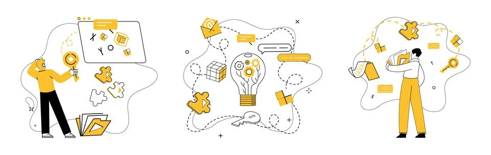 Business thinking. Intelligence and analysis are guiding stars in galaxy Stock Illustration