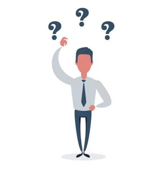 Business thinking with question marks Stock Illustration