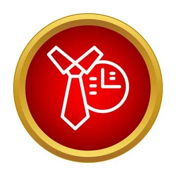 Business tie and clock icon representing work time Illustrazione stock