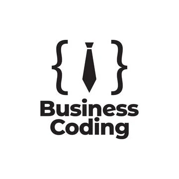 Business tie with coding program logo design vector graphic symbol icon sig.. Stock Illustration