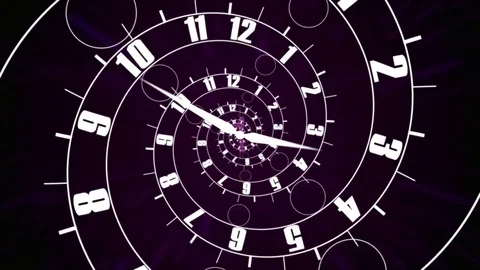 Business time concept. Clock face into infinity. Stock Footage 74495217