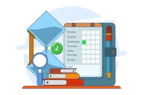 Business time management concept, Project management, Productivity. Stock Illustration