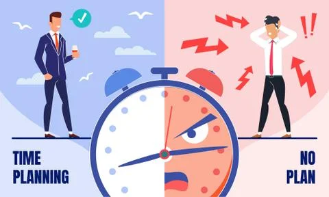 Business Time Management Flat Vector Concept Stock Illustration