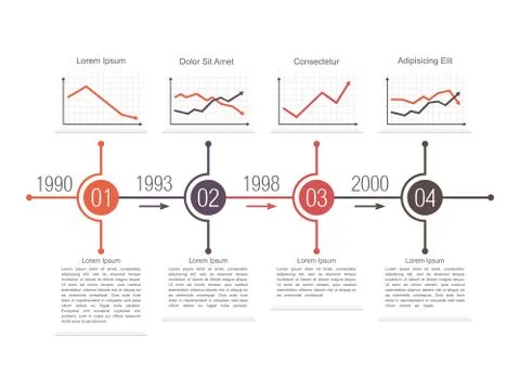 Business Timeline Design 스톡 일러스트