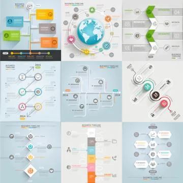 Business timeline elements template. Vector illustration. Stock Illustration