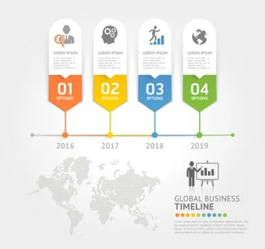 Business timeline elements template. Vector illustrations. Stock Illustration