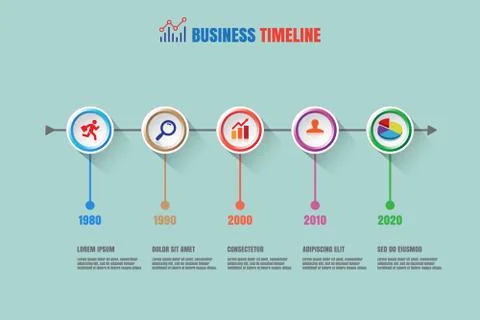 Business timeline, Vector Illustration Stockillustratie
