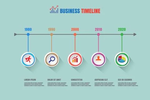 Business timeline, Vector Illustration Illustrazione stock