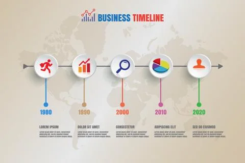 Business timeline, Vector Illustration Stockillustratie