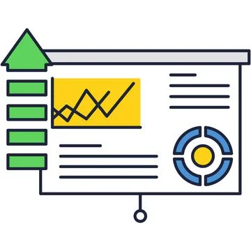 Business tool vector line icon analytics software Illustrazione stock