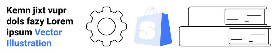 Business Tools and E-commerce Elements Simplified Visual Representation Stock Illustration