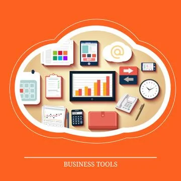 Business tools in flat design Stock Illustration