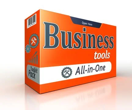 Business tools orange pack concept Stock Illustration