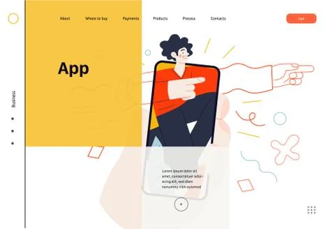 Business topics - application, web template 库存插图