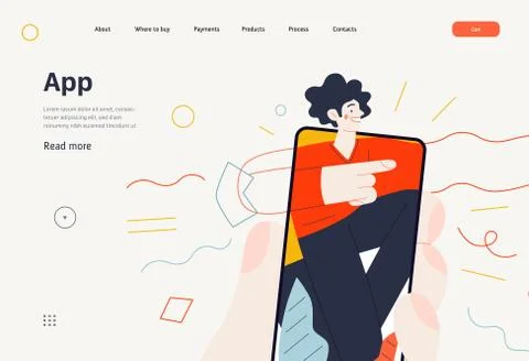 Business topics - application, web template Stock Illustration