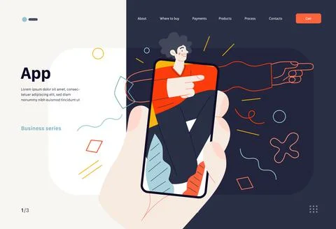 Business topics - application, web template Stock Illustration