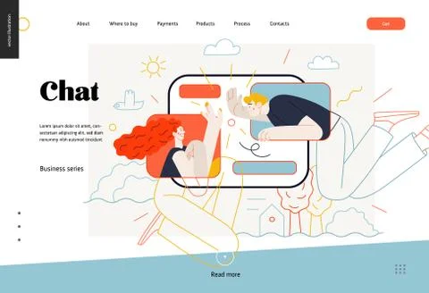 Business topics - chat, web template Stock Illustration
