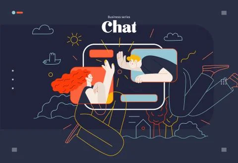 Business topics - chat, web template Stock Illustration