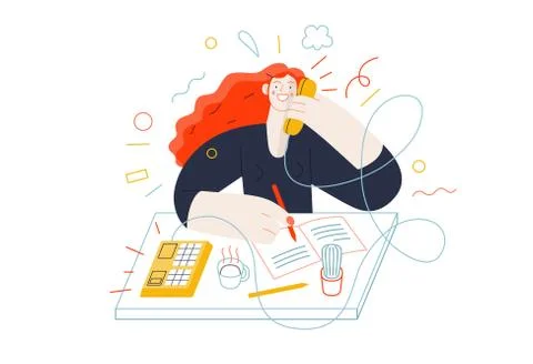 Business topics - client calls Stock Illustration
