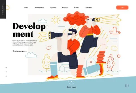 Business topics - development, web template Illustrazione stock