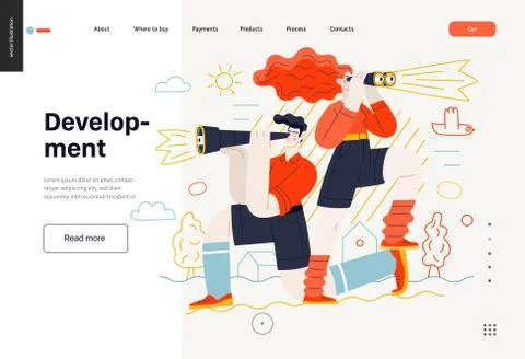 Business topics - development, web template Illustrazione stock
