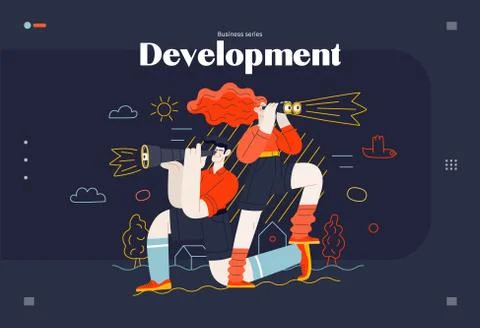 Business topics - development, web template Illustrazione stock