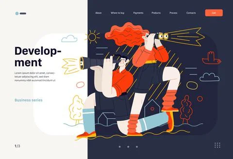 Business topics - development, web template Illustrazione stock