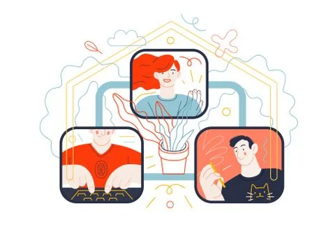 Business topics - distant work Stock Illustration