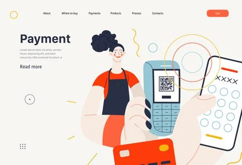 Business topics - payments, web template Illustrazione stock