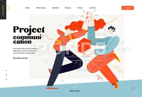 Business topics - project communication, web template Stock Illustrationen