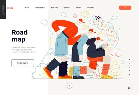 Business topics - road map, web template Stock Illustration